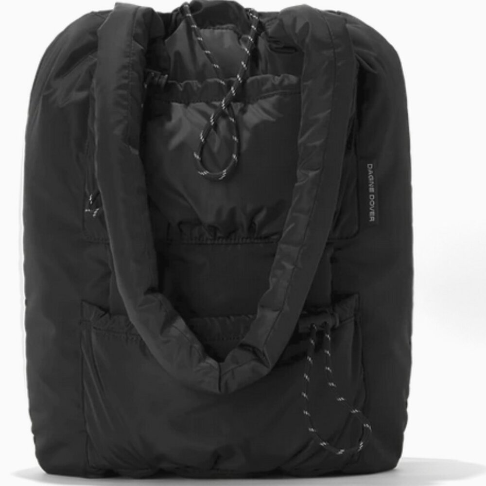 Dagne Dover Black Nylon Tote with Padded Handles - Picture 2 of 9